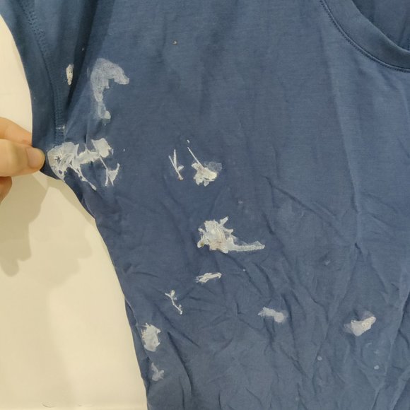 SOILED Mondetta Women's Flutter Sleeve Crew Neck Tee Blue Size M $40 3A053 - Picture 3 of 3